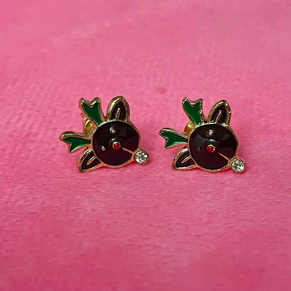 Women's Vintage Earrings Christmas Reindeer Stud Earrings With Unknown Gemstones